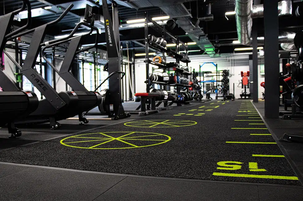 strive gym indigofitness flooring design