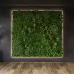 vertical green wall black living room interior 3d render